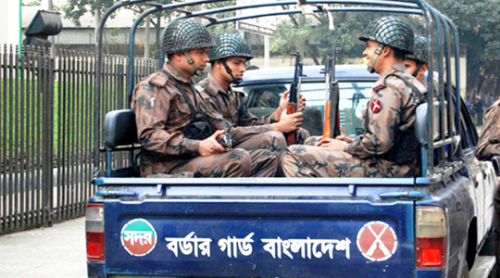 আসন্ন নির্বাচন উপলক্ষে নারায়ণগঞ্জে বিজিবি’র অবস্থান