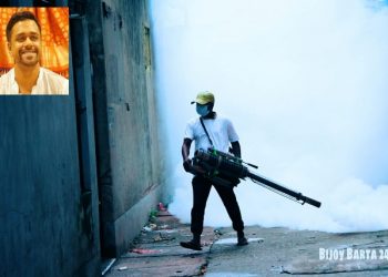 অয়ন ওসমানের উদ্যোগে ফতুল্লার কায়েমপুরে ছিটানো হল মশার ঔষধ