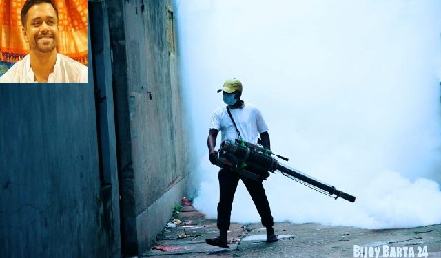 অয়ন ওসমানের উদ্যোগে ফতুল্লার কায়েমপুরে ছিটানো হল মশার ঔষধ