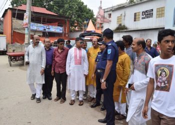 জন্মাষ্ঠমী নিরাপত্তার সার্বিক বিষয় পর্যবেক্ষণে এসপি হারুন