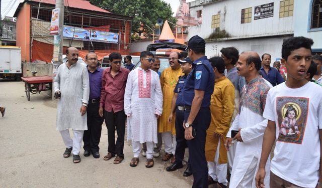 জন্মাষ্ঠমী নিরাপত্তার সার্বিক বিষয় পর্যবেক্ষণে এসপি হারুন