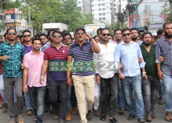 সানির নেতৃত্বে বিশাল মিছিল নিয়ে শোক সভায় যোগদান