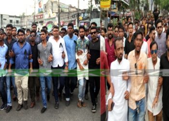 অয়ন ওসমান’র নির্দেশনায় জেলা ও মহানগর ছাত্রলীগের বিশাল শোক র‌্যালী