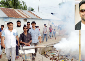 অয়ন ওসমানের উদ্যোগে ২৩ নং ওয়ার্ডে ছিটানো হল মশার ঔষধ
