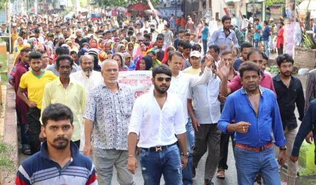 কাউন্সিলর বাবুর নেতৃত্বে জনসভায় তাক লাগানো মিছিল