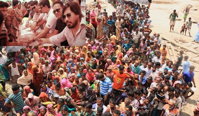 শ্লোগান সংগঠনের ব্যানারে সানির জামালপুরে বর্ন্যাতের মাঝে ত্রান বিতরণ