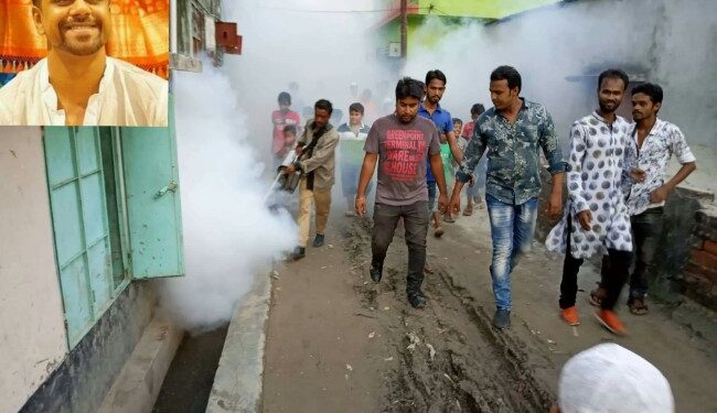 অয়ন ওসমানের উদ্যোগে ফতুল্লা ইউনিয়নে ছিটানো হল মশার ঔষধ