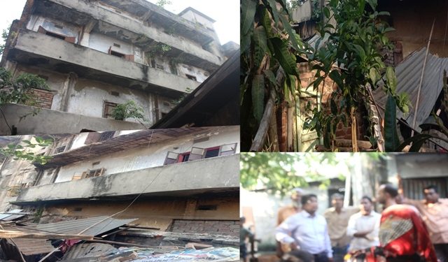 বন্দরে ৪তলা ভবনের বারান্দা ধ্বসে কয়েকটি বাড়িঘরে ব্যাপক ক্ষয় ক্ষতি