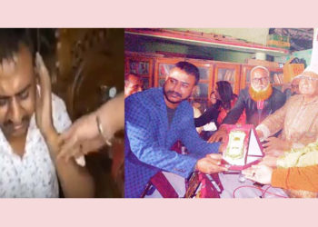 ফেসবুকে ভাইরাল হওয়া সেই লম্পটের হাতে সম্মামনা পদক তুলে দিলেন আনোয়ার হোসেন