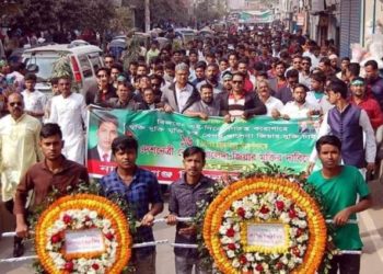 বিজয় র‌্যালীতে খালেদা জিয়ার মুক্তির দাবীতে জাকির খানের অনুসারীরা