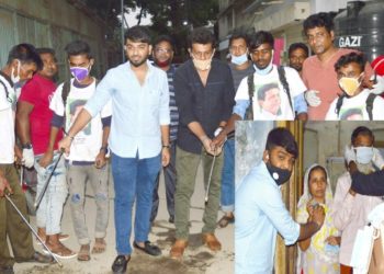 করোনা ভাইরাস প্রতিরোধে স্যানিটাইজার ও মাস্ক বিতরণ করলেন কাউন্সিলর বাবু