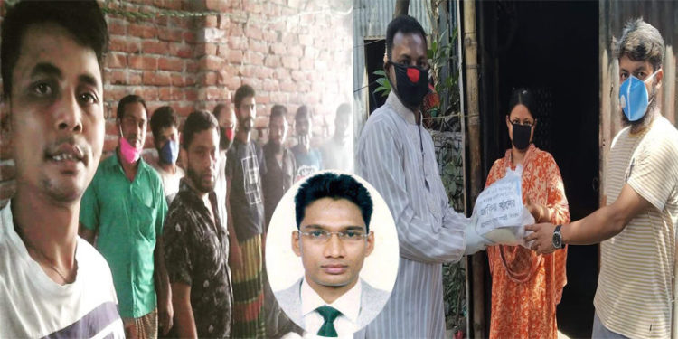 অসহায়দের মাঝে জাকির খানের পক্ষ থেকে বিভিন্ন স্থানে খাবার সামগ্রী বিতরণ