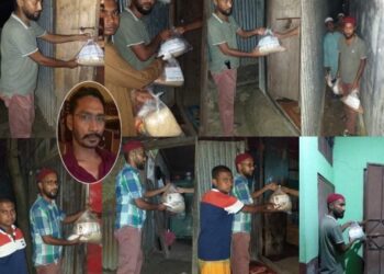 জাকির খানের উদ্যোগে যুব দল নেতা দেলোয়ার শাহ্’র ঈদ সামগ্রী বিতরন