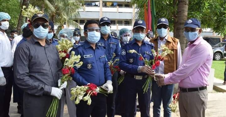 করোনা জয়ী ১০১ পুলিশ সদস্যকে সংবর্ধনা দিলেন জেলা পুলিশ