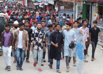 শোক দিবসে বিশাল র‌্যালী নিয়ে ছাত্রলীগ নেতা নাবিলের যোগদান