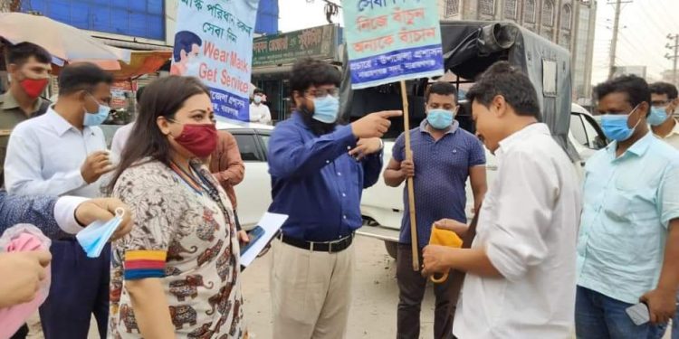 করোনা ঊর্ধ্বমুখী সংক্রমণ প্রতিরোধে সদর ইউএনও’র সচেতনতামূলক প্রচারণা