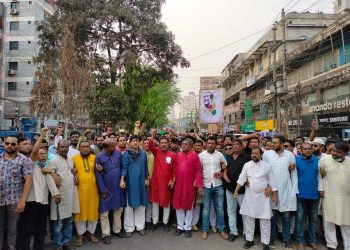 জাতীর জনকের জন্মশতবার্ষিকী উপলক্ষ্যে শহর যুবলীগের বর্ণাঢ্য র‍্যালী