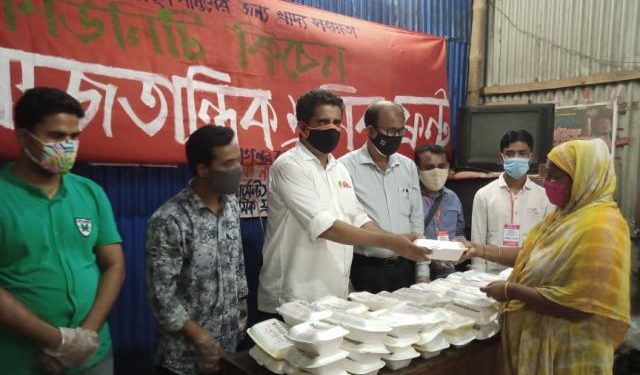কর্মহীন মানুষের জন্য সমাজতান্ত্রিক শ্রমিক ফ্রন্টের একবেলা খাবার কর্মসূচি