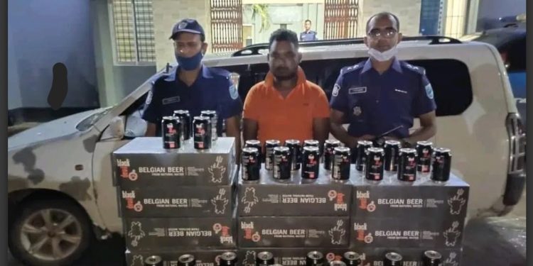 রুপগঞ্জে ২৮৮ ক্যান বিয়ার সহ গ্রেফতার ১