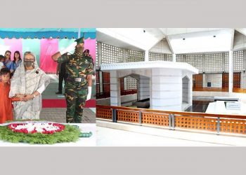 বঙ্গবন্ধুর কবরে ‌প্রধানমন্ত্রীর ফুলেল শ্রদ্ধা