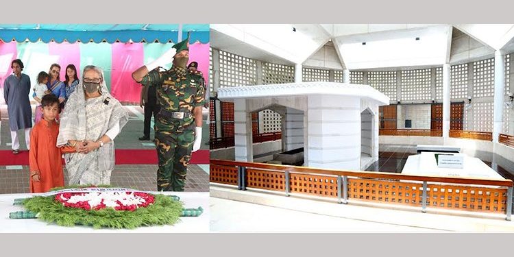 বঙ্গবন্ধুর কবরে ‌প্রধানমন্ত্রীর ফুলেল শ্রদ্ধা
