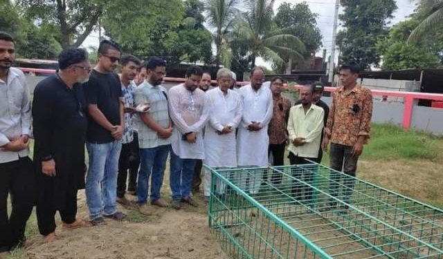 সেই নিহত যুবদল কর্মী শাওনের কবরের পাশে মির্জা ফখরুল