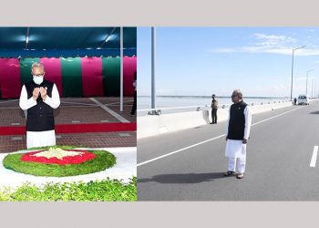 পদ্মা সেতু হয়ে টুঙ্গিপাড়ায় পৌঁছে বঙ্গবন্ধুর মাজারে রাষ্ট্রপতির ফাতেহা পাঠ