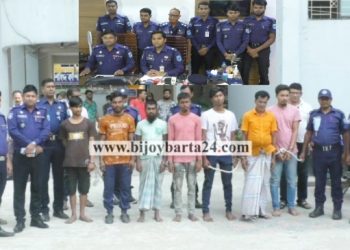 ফতুল্লায় ডাকাতি ও ছিনতাই সহ বিভিন্ন অপরাধে গ্রেফতার ১৬