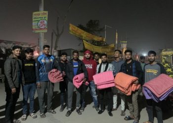 অয়ন ওসমানের পক্ষে শীতার্থদের মাঝে শেখ শান্ত’র কম্বল বিতরণ