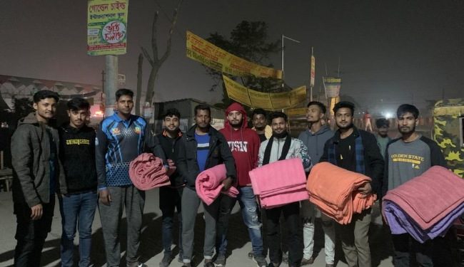 অয়ন ওসমানের পক্ষে শীতার্থদের মাঝে শেখ শান্ত’র কম্বল বিতরণ