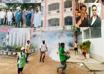 শামীম ওসমান ও অয়ন ওসমান’র নির্দেশে ৫ নং ওয়ার্ডে মশক নিধন কর্মসূচী