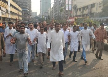 ঢাকায় সমাবেশে এমপি শামীম ওসমানের নেতৃত্বে বিশাল মিছিল নিয়ে প্যানেল মেয়র বাবুর যোগদান