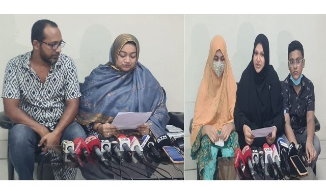 ত্বকী হত্যা মামলায় র‌্যাবের হাতে আটক শিপন ও মামুনের পরিবারের সংবাদ সম্মেলন