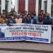 শিক্ষার্থী সীমান্ত হত্যার প্রতিবাদে ছিনতাইকারীদের গ্রেপ্তারের দাবিতে মানববন্ধন