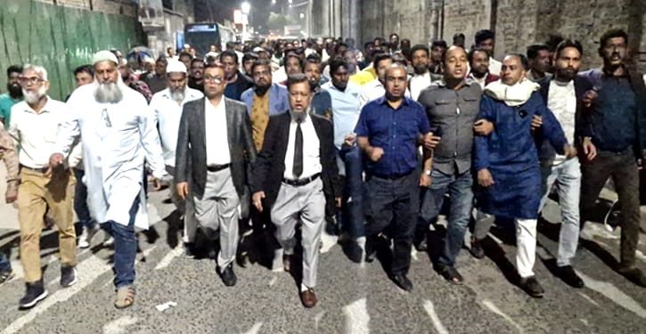 শহরে মহানগর বিএনপির প্রতিরোধ মিছিল