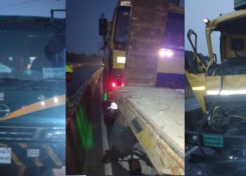 দাঁড়িয়ে থাকা ২টি ট্রাকে আলু বোঝাই ট্রাকের ধাক্কা, নিহত ২