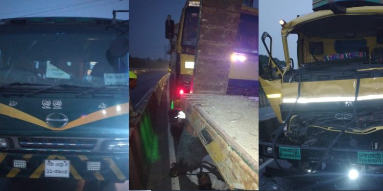 দাঁড়িয়ে থাকা ২টি ট্রাকে আলু বোঝাই ট্রাকের ধাক্কা, নিহত ২