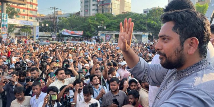 নারায়ণগঞ্জে গণঅভ্যুত্থানের চেতনায় ‘পুরোনো বন্দোবস্ত’ ভাঙার ডাক নাহিদ ইসলামের