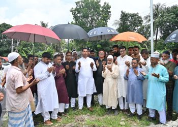 নারায়ণগঞ্জে জুলাই শহীদ স্মৃতিস্তম্ভ’ নির্মাণ কাজের উদ্বোধন