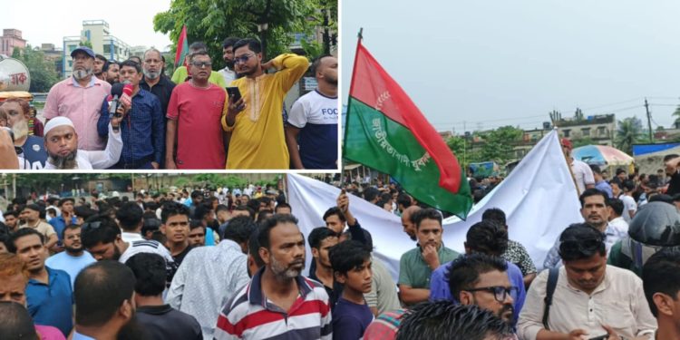 তারেক রহমানকে নিয়ে কটুক্তির প্রতিবাদে নারায়ণগঞ্জে বিএনপির বিক্ষোভ