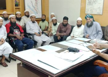 আগামী ১৮ তারিখের সমাবেশ সফল করতে সদর থানার ওসির সাথে মতবিনিময়