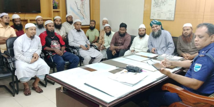 আগামী ১৮ তারিখের সমাবেশ সফল করতে সদর থানার ওসির সাথে মতবিনিময়