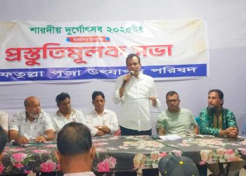 দূর্গা পূজা শান্তিপূর্ন পালনে সর্বপ্রকার সহযোগিতার আশ্বাস প্রদান করলেন রিয়াদ চৌধুরী