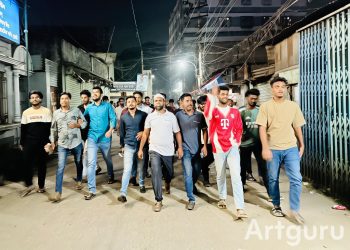 আওয়ামীলীগের বিরুদ্ধে যুবদল নেতা ইব্রাহিম আহম্মেদ বাবুর নেতৃত্বে প্রতিবাদ মিছিল