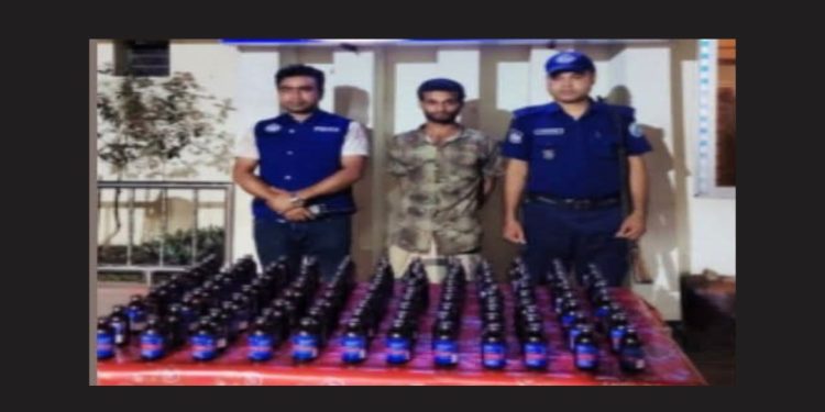 রুপগঞ্জে ১১৯ বোতল ফেয়ারডিলসহ এক মাদক কারবারিকে গ্রেপ্তার