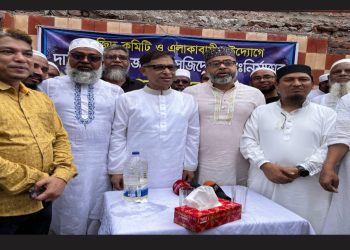 সিদ্ধিরগঞ্জে সালু হাজী রোডে জামে মসজিদের নির্মাণ কাজের উদ্বোধন