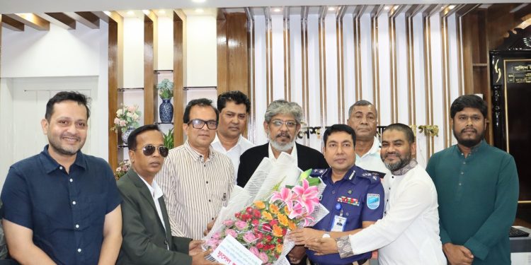 এসপির  সাথে  বিকেএমইএও এনসিসিআই ‘র প্রতিনিধিদের সৌজন্য সাক্ষাৎ